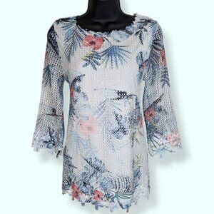Alfred Dunner Floral Appliqué Layered Top